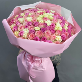 Букет из 151 кенийской розы микс (40 см) в Клину