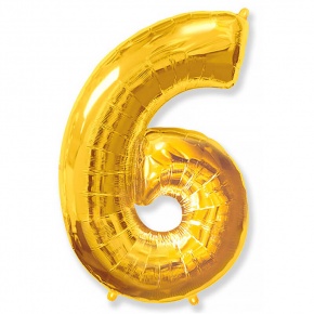 Шар гелиевый цифра 6 (40х102 см) в Клину