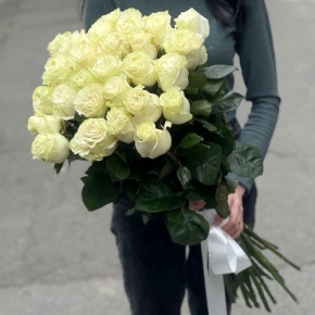 Монобукет из 25 роз Эквадор Мондиаль (80 см) в Клину