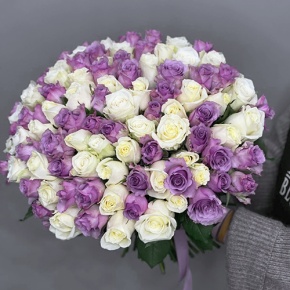 Букет "Фиолетовый микс" из 101 розы (40 см) в Клину