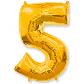 Шар гелиевый цифра 5 (40х102 см) в Клину