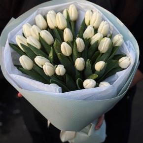 Букет из 31 белого тюльпана в Клину