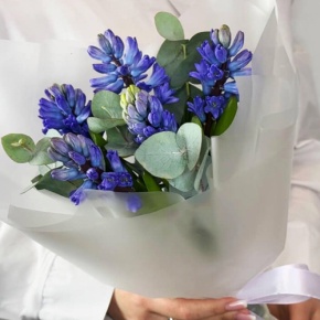 Букет "Мини" из 5 ароматных гиацинтов и эвкалипта в Клину