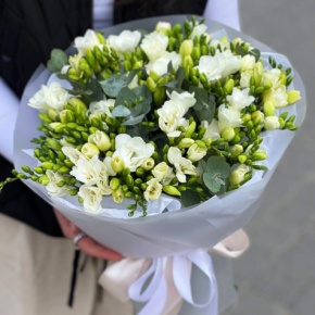 Букет из 51 белой фрезии в Клину