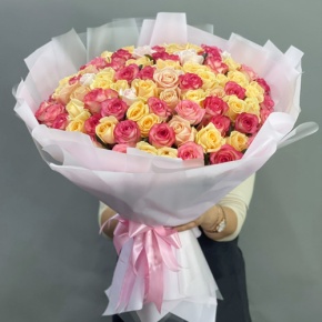Букет из 101 розы  микс (70 см) в Клину