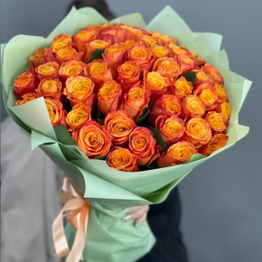 Букет из 71 огненной розы (40 см) в Клину