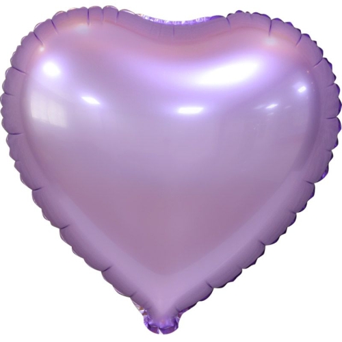 Сердце сиреневое фольгированный шар с гелием (45 см) в Клину