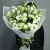 Букет "Грин ти" из кустовых роз, гербер и эустом в Клину